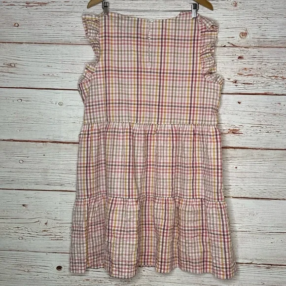 NWT Loft Outlet Multicolor Checked V-Neck Dress Sz XL - Picture 5 of 12